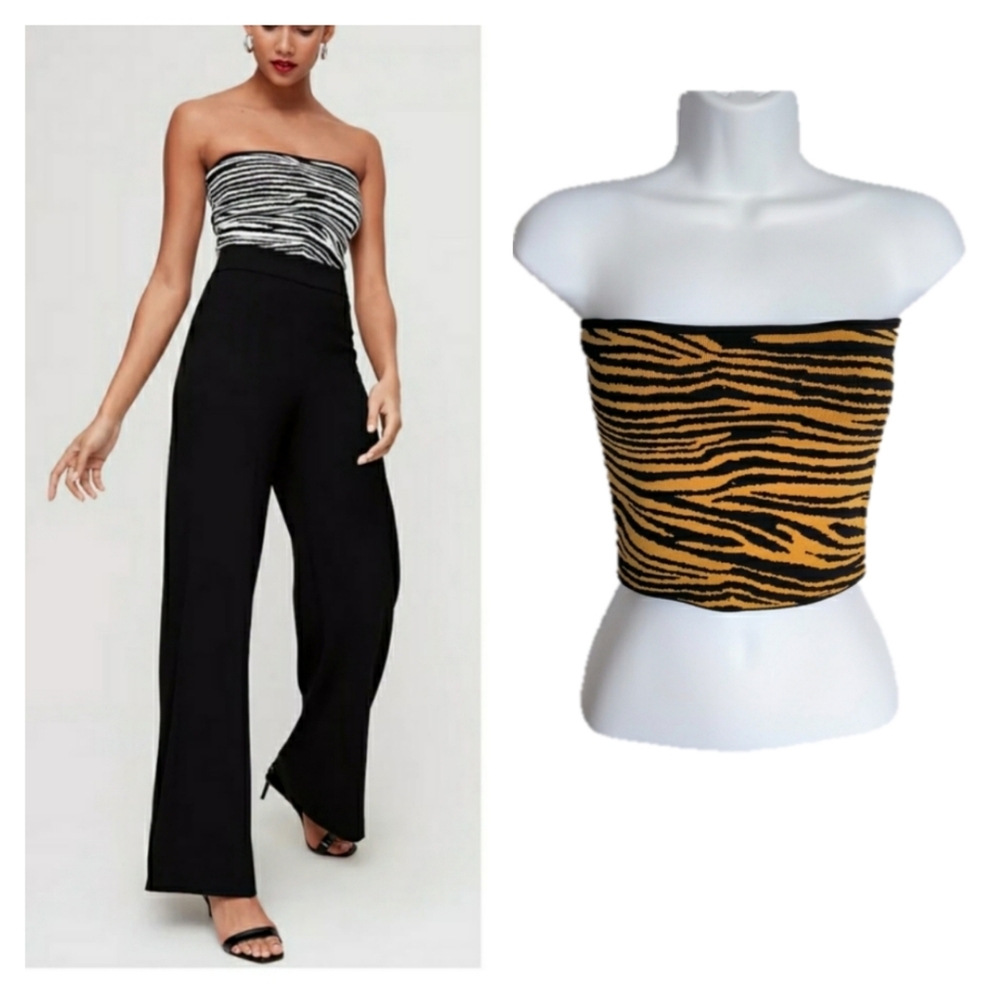 Babaton Essamba Strapless Animal Print Tube Top